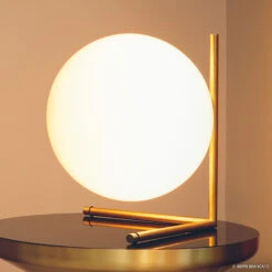 FLOS IC T2 Table Lamp, Brushed Brass