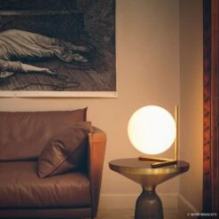 FLOS IC T2 Table Lamp, Brushed Brass -Flos Sales Store 3510296 3