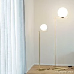 FLOS IC F2 Floor Lamp, Brushed Brass -Flos Sales Store 3510298 5
