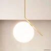 FLOS IC S1 Designer Pendant Light, Brushed Brass -Flos Sales Store 3510299