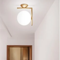 FLOS IC C/W1 Wall Light, Brushed Brass -Flos Sales Store 3510301 3