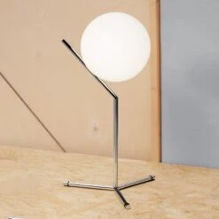 FLOS IC T1 High Table Lamp, Glossy Chrome -Flos Sales Store 3510327 3