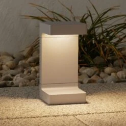 FLOS Casting C 100 LED Pillar Light 20 cm, Grey