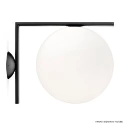 FLOS IC C/W2 Wall Light, Black Ø 30 Cm