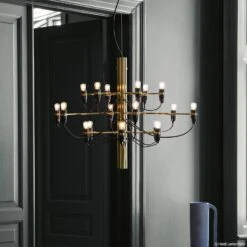 FLOS 2097/18 Chandelier LED Frosted, Brass