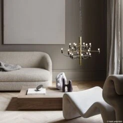 FLOS 2097/18 Chandelier LED Frosted, Brass -Flos Sales Store 3510650 3