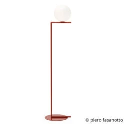 FLOS IC F1 Floor Lamp Burgundy Red Ø 20 Cm