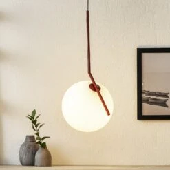 FLOS IC S2 Designer Hanging Light, Red Ø 30 Cm