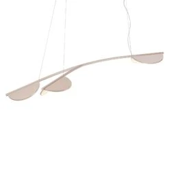 FLOS Almendra Organic Hanging 3-bulb Long Pink