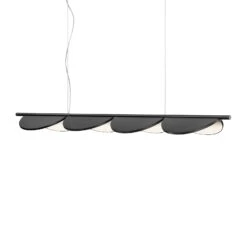FLOS Almendra Linear LED Hanging Light 4-bulb Grey