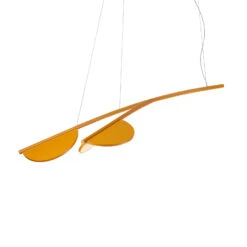 FLOS Almendra Organic Hanging Two-bulb Short Ochre