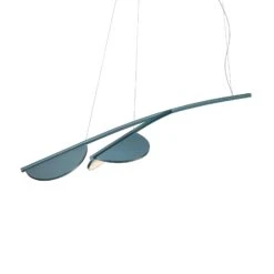 FLOS Almendra Organic Hanging Two-bulb Short Blue