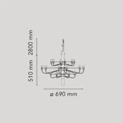 Flos 2097/18 Sarfatti Chandelier, Brass -Flos Sales Store flos 2097 18 sarfatti chandelier 1 1