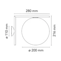 Flos IC Lights C/W1 Wall/Ceiling Lamp, Chrome -Flos Sales Store flos ic lights c w1 ceiling light wall lamp 1