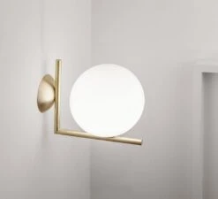 Flos IC Lights C/W1 Wall/Ceiling Lamp, Chrome -Flos Sales Store flos ic lights c w1 ceiling light wall lamp 3