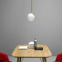 Flos IC Lights S1 Pendant, Brushed Brass -Flos Sales Store flos ic lights suspension 1 4