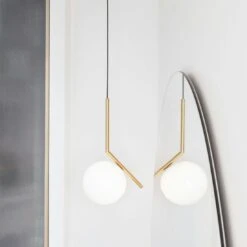 Flos IC Lights S1 Pendant, Brushed Brass -Flos Sales Store flos ic lights suspension 1 5